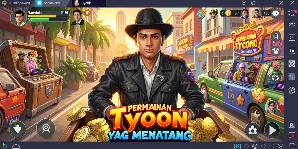 Tampilan gameplay menarik dari <strong>3446</strong> yang menampilkan manajemen bisnis.