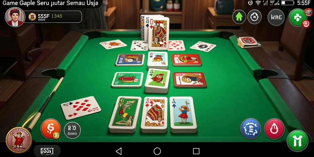 Tampilan gameplay Gaple menegangkan di 555F.