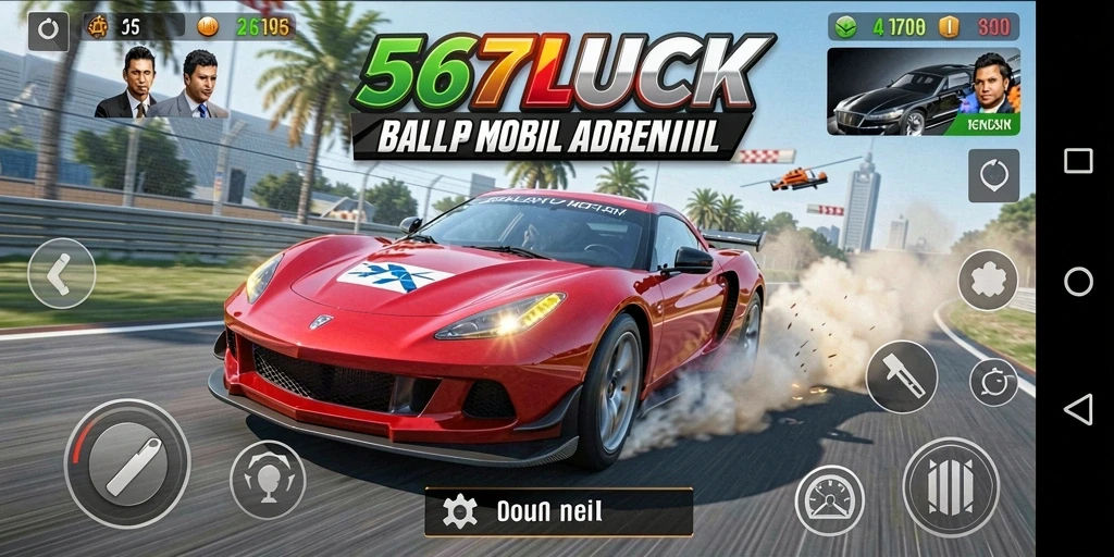 Tangkapan layar gameplay balap mobil di 567LUCK.