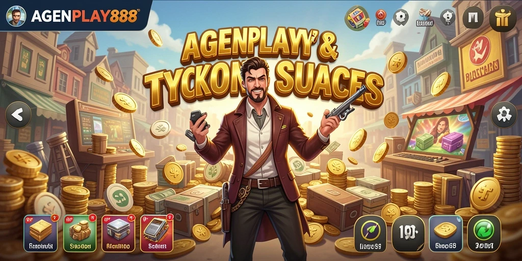 Tampilan utama gameplay AGENPLAY88 yang menunjukkan pengelolaan bisnis Tycoon.