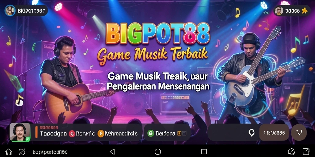 Tampilan gameplay seru di aplikasi BIGPOT88 yang menampilkan musik interaktif.