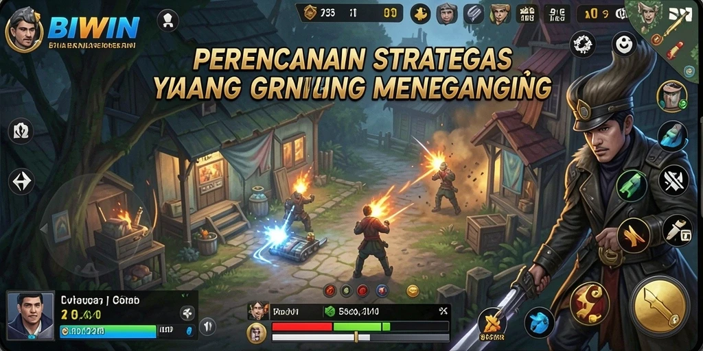 Tampilan gameplay menegangkan dalam BIWIN dengan strategi yang mendalam.