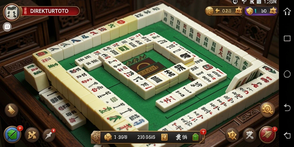 Screeshot gameplay DIREKTURTOTO yang menampilkan keseruan permainan Mahjong.