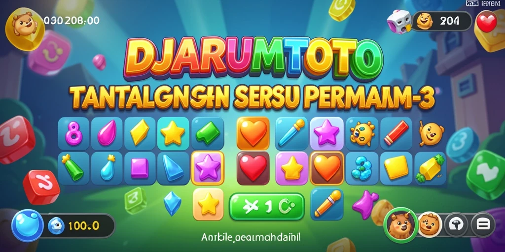 Screenshot gameplay DJARUMTOTO yang menunjukkan aksi Match-3 yang seru.