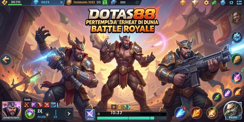 Tangkapan layar DOTA88 menampilkan aksi intens dalam gameplay Battle Royale.