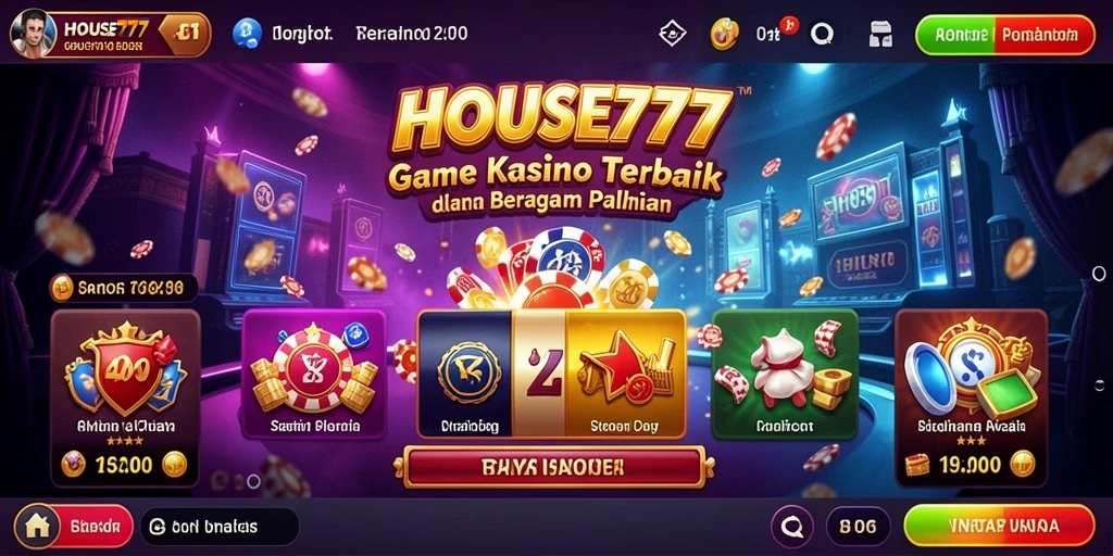Tampilan gameplay Kasino yang menarik dalam HOUSE777.