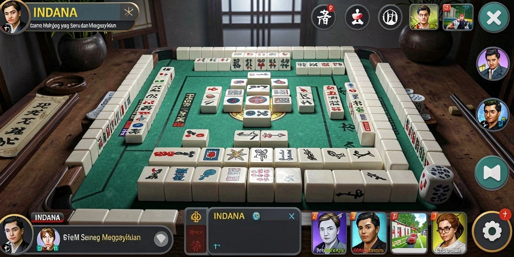 Tampilan gameplay seru dari INDAAA, game Mahjong yang menarik.