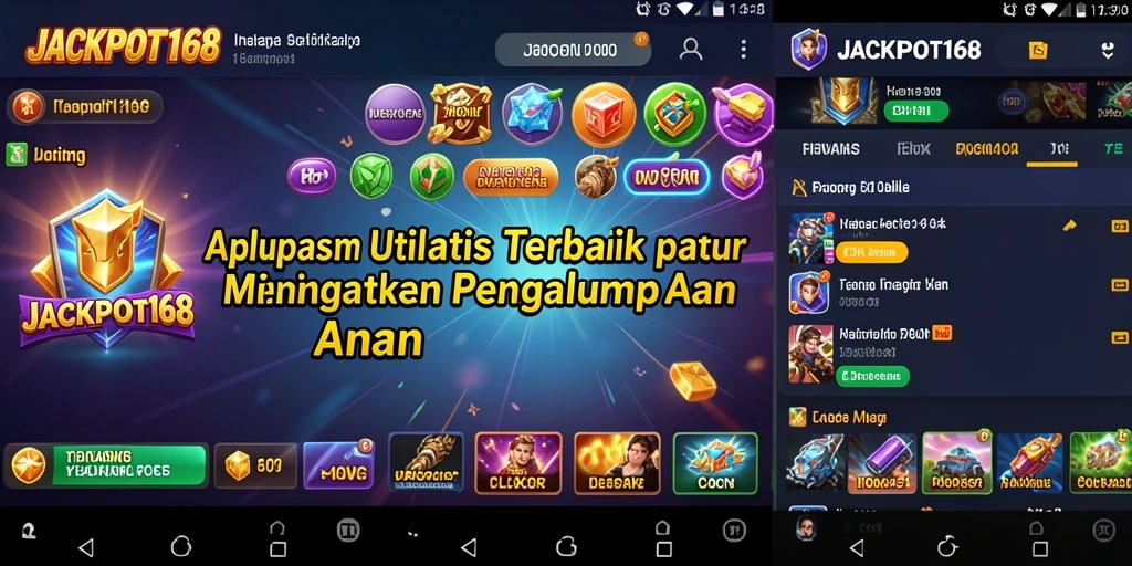 Screenshot menampilkan antarmuka aplikasi JACKPOT168 yang elegan dan modern.