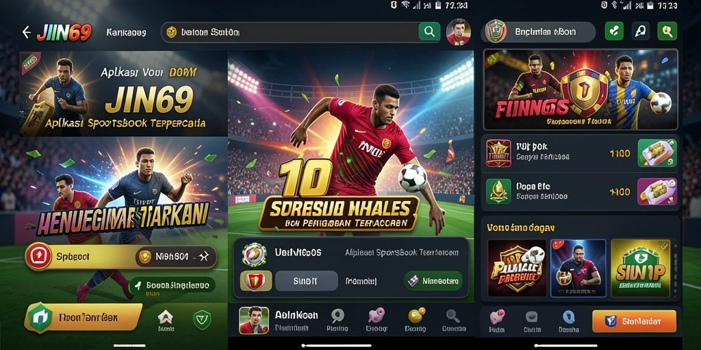 Tampilan screenshot utama JIN69 menampilkan berbagai opsi taruhan Sportsbook.