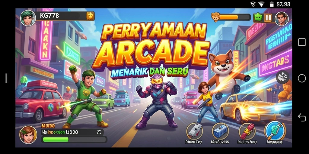 Screenshot KG778 menampilkan aksi seru dalam permainan Arcade.