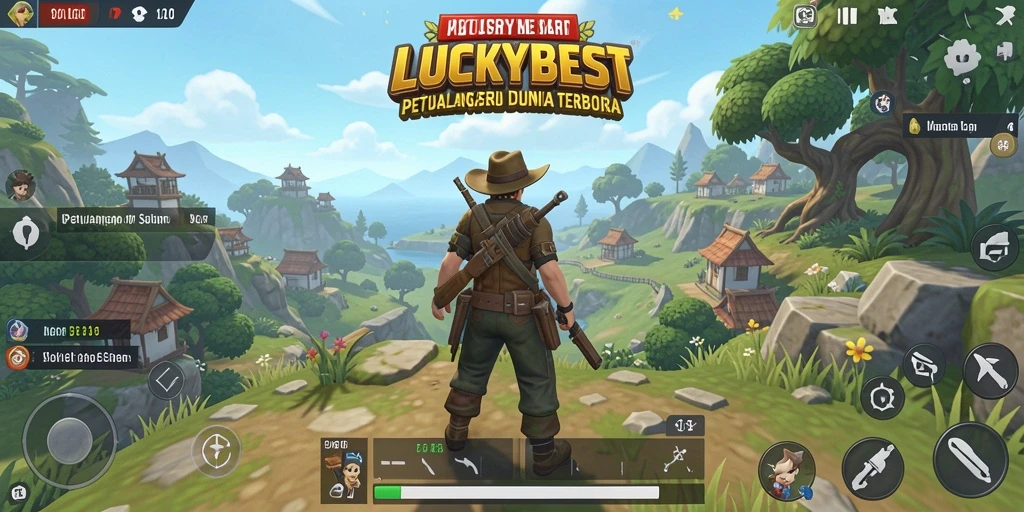 Tampilan gameplay LUCKYBEST dalam dunia terbuka yang memukau.