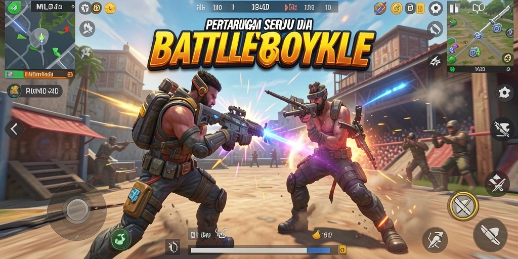 Tampilan gameplay seru dalam pertarungan Battle Royale di MILO4D.