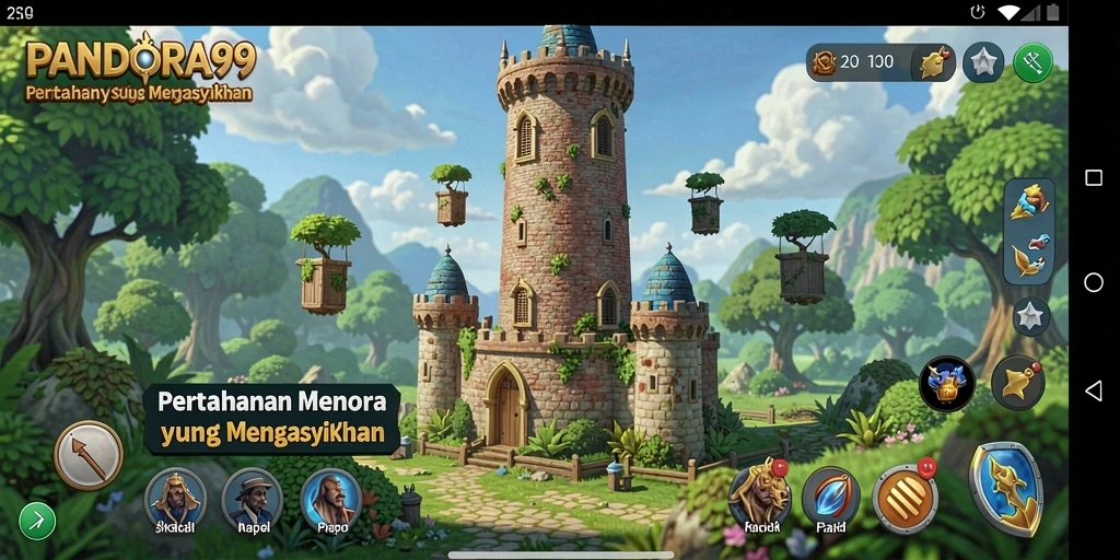 Gameplay PANDORA99 yang seru dalam Tower Defense.
