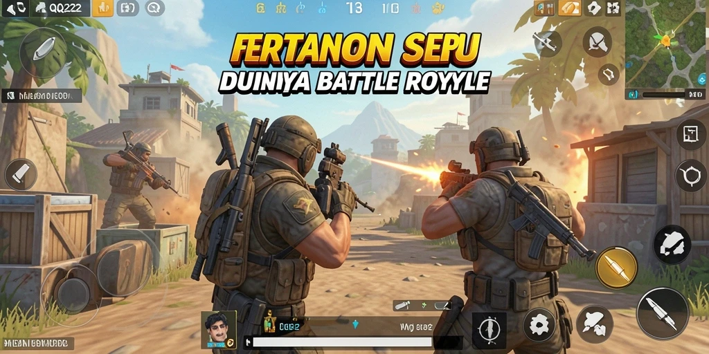 Menampilkan aksi intens dalam gameplay Battle Royale QQ222.
