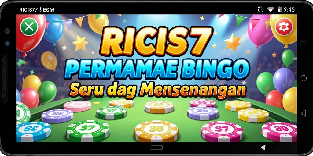 Screenshot gameplay Bingo RICIS77 yang menarik dan seru.