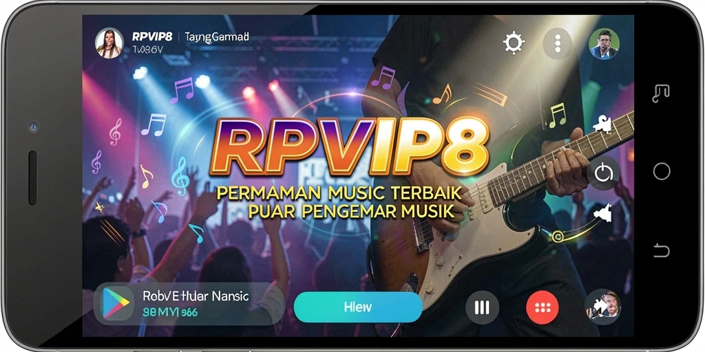 Tangkapan layar RPVIP8 yang menunjukkan gameplay musik yang seru.