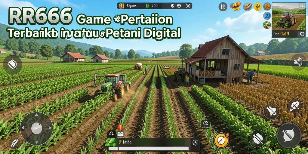 Screenshot gameplay RR666 menunjukkan suasana pertanian yang indah dan mendetail.