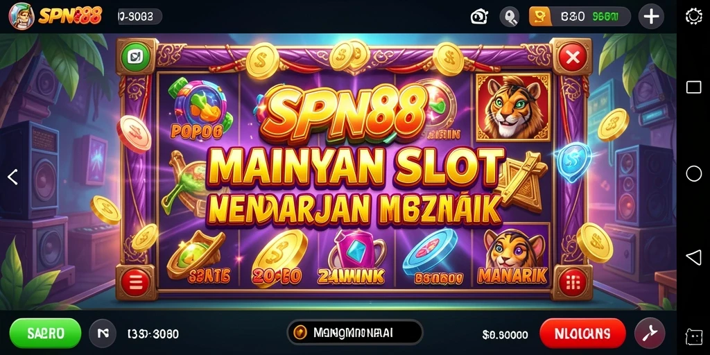 Tangkapan layar gameplay SPN88 yang menampilkan gulungan slot yang penuh warna.