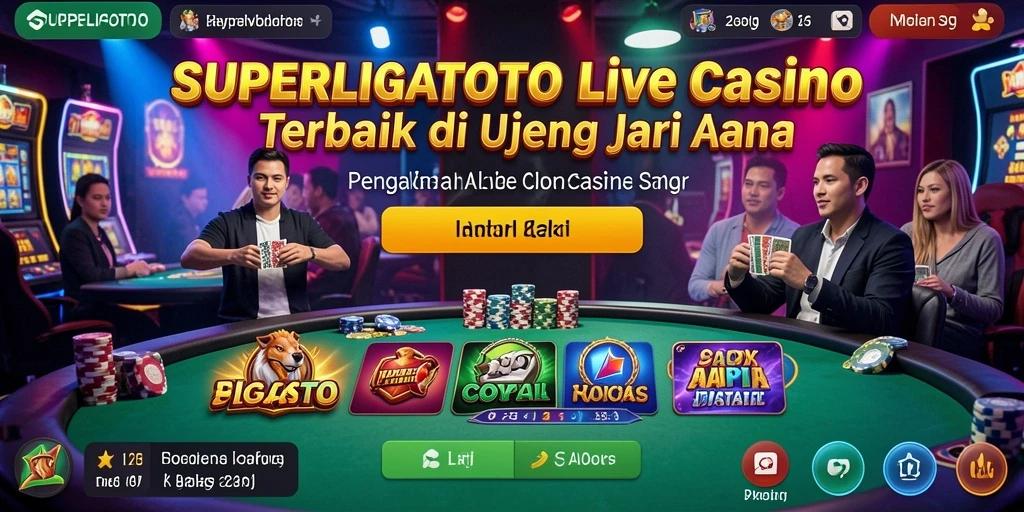 Tampilan gameplay mendebarkan di SUPERLIGATOTO dengan dealer langsung.