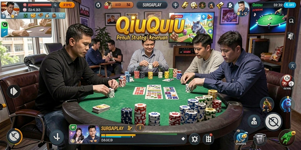 Tangkapan layar gameplay SURGAPLAY yang menampilkan aksi QiuQiu seru.