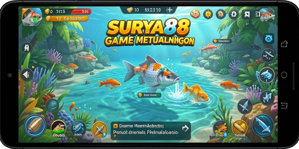 Tampilan gameplay SURYA88 yang menarik dan realistis saat memancing.