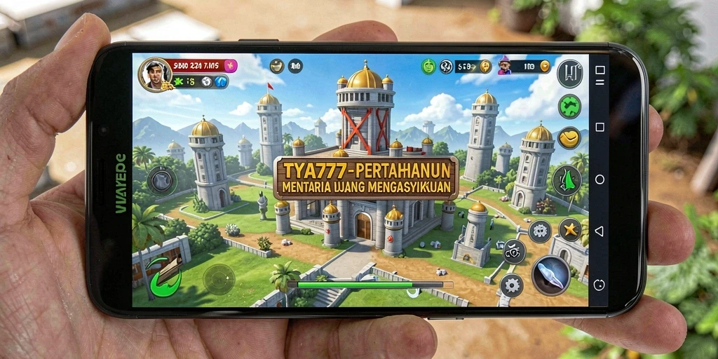 Screenshot gameplay TYA777 menampilkan desain menara yang beragam.