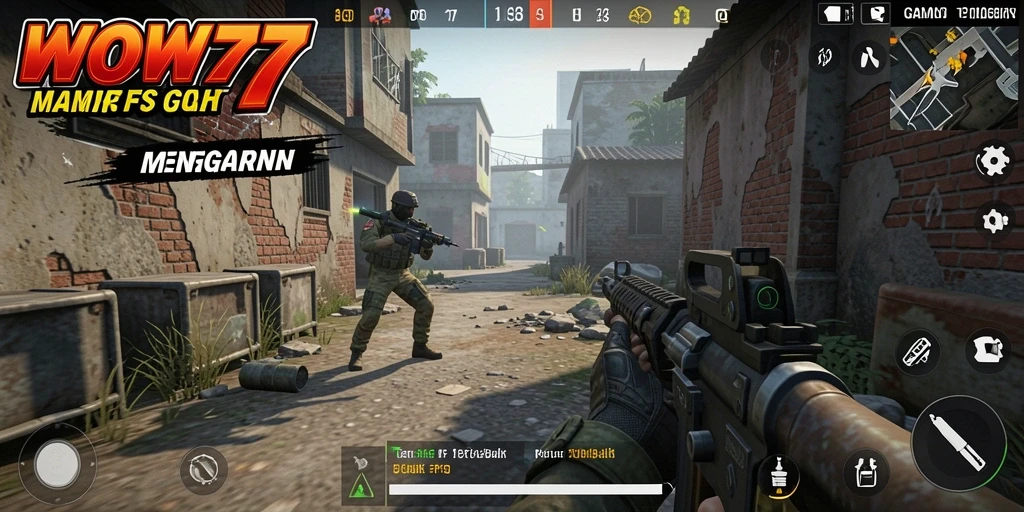 Screenshot gameplay menegangkan dari WOW77 dengan tembakan akurat.